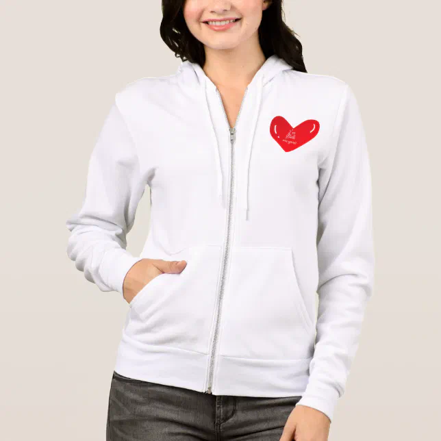 I’m stuck on you message on a heart shape hoodie