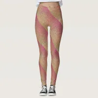 Rose Gold Glitter Pattern Leggings