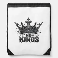 No Kings In America Minimal Clean Drawstring Bag