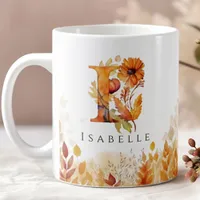 Monogram Fall Foliage Letter I Coffee Mug