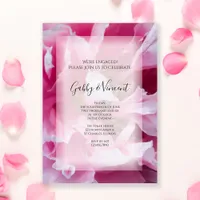 Pink Peony Flower Engagement Party Invitation