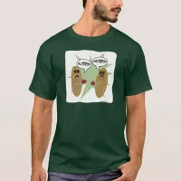 The Great Almond Debate Funny Nut Cartoon T-Shirt