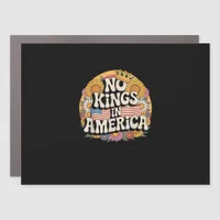No Kings In America Since 1776 Distressed USA Flag Car Magnet