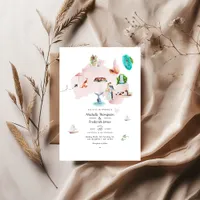 Watercolor Map of Australia Destination Wedding Invitation