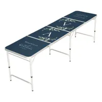 Eucalyptus Greenery Monogram Wedding  Beer Pong Table