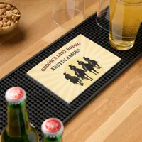 Last Rodeo Cowboys Sunset Groom's Name Bachelor Bar Mat