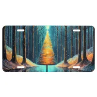 Iridescent Holiday Dream 🎄 Glowing Christmas Tree License Plate