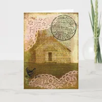 Old Schoolhouse Digital Collage Card