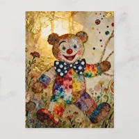 Sweet Clown Bear Postcard