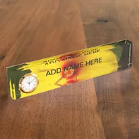 Yellow Hibiscus Flower Desk Name Plate