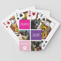 Colorful Pet Photo Animal Lover's Modern Geometric Poker Cards