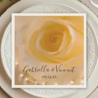 White Rose and Pearls Wedding Napkins