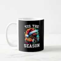 Tis The Season Football Mom Christmas Santa Hat Co Coffee Mug
