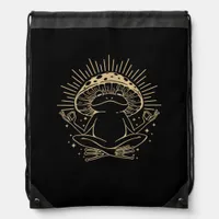 Frog & Minimalism Cottage  Aesthetic Goblincore Drawstring Bag