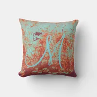 Rust Monogram Throw Pillow