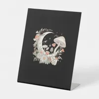 Aesthetic Moon Goblincore And Cottagecore Mushroom Pedestal Sign