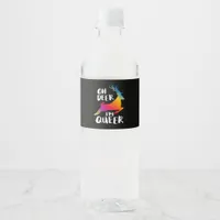 Oh Deer Queer Pride Minimal Artistic Style  Water Bottle Label