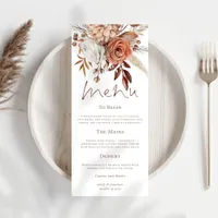 Rustic Fall Florals Pampas Grasses Fall Wedding Menu