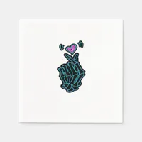Beautiful Skeleton Hands With A Heart Signal For H Napkins