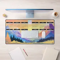 Mountains sunset - 2026 company calendar desk mat