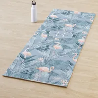 Flamingo Orchid Tropical Pattern Blue ID868 Yoga Mat