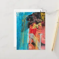 Happy Vintage Couple Date Night and Drinks Postcard