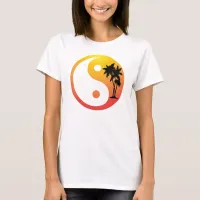 Palm Trees at Sunset Yin Yang T-Shirt