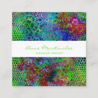 Trippy Animal Print Square Business Card