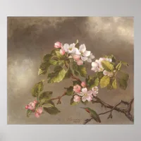 Hummingbird and Apple Blossoms 1875 Poster