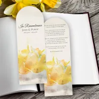 Yellow Daffodils Spring Funeral Prayer Card Bookmarks