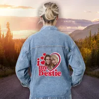 I Love My Bestie Photo Retro Denim Jacket