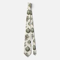 Sage Green and Gold Christmas Ornaments Neck Tie