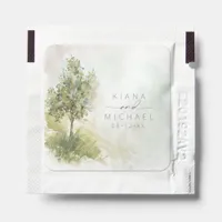 Watercolor Landscape Wedding Sage Green ID786 Hand Sanitizer Packet