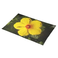 Yellow Hibiscus Flower Cloth Placemat