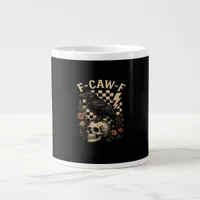Halloween F-Caw-F Raven Bird F-Caw-F Crow Checkere Giant Coffee Mug
