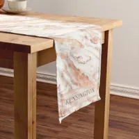 Personalized Copper Marble Rose Gold Metallic Short Table Runner