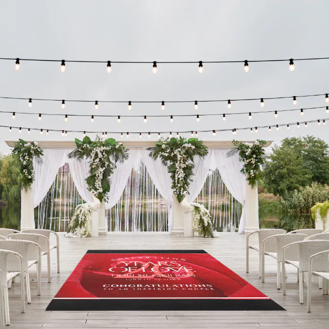 Elegant 26th Rose Wedding Anniversary Celebration Outdoor Rug