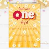 Little Miss Onederful Daisy First Birthday Invitat Invitation