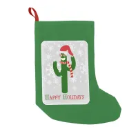 Silly Holiday Christmas Cactus Small Christmas Stocking