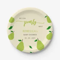 We Can Pearly Wait Fall Pear Baby Shower Paper Plates