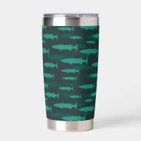 Cool Barracuda Patterned Water Bottle Insulated Tumbler