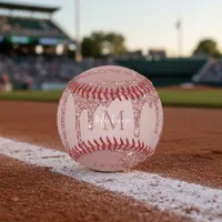 Girly Glam Rose Gold Dripping Glitter Monogram Baseball