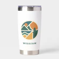 Colorful Retro Mountain Adventure Camping Insulated Tumbler