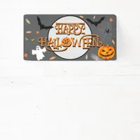 Spooky Halloween pumpkins, bats, ghosts, candies Banner