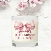 Pink bow elegant Bridal Shower Scented Candle