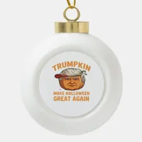 Halloween Trumpkin – Spooky Parody Quote for Hallo Ceramic Ball Christmas Ornament