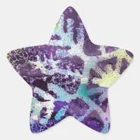 Purple Snow Star Sticker