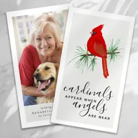 Cardinals Appear Angels Near Memorial Card