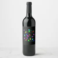 Christmas Lights -Let's Get Lit Lights- Merry & Br Wine Label