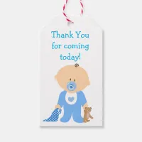 Thank you for Coming Blue Baby Shower Gift Tag